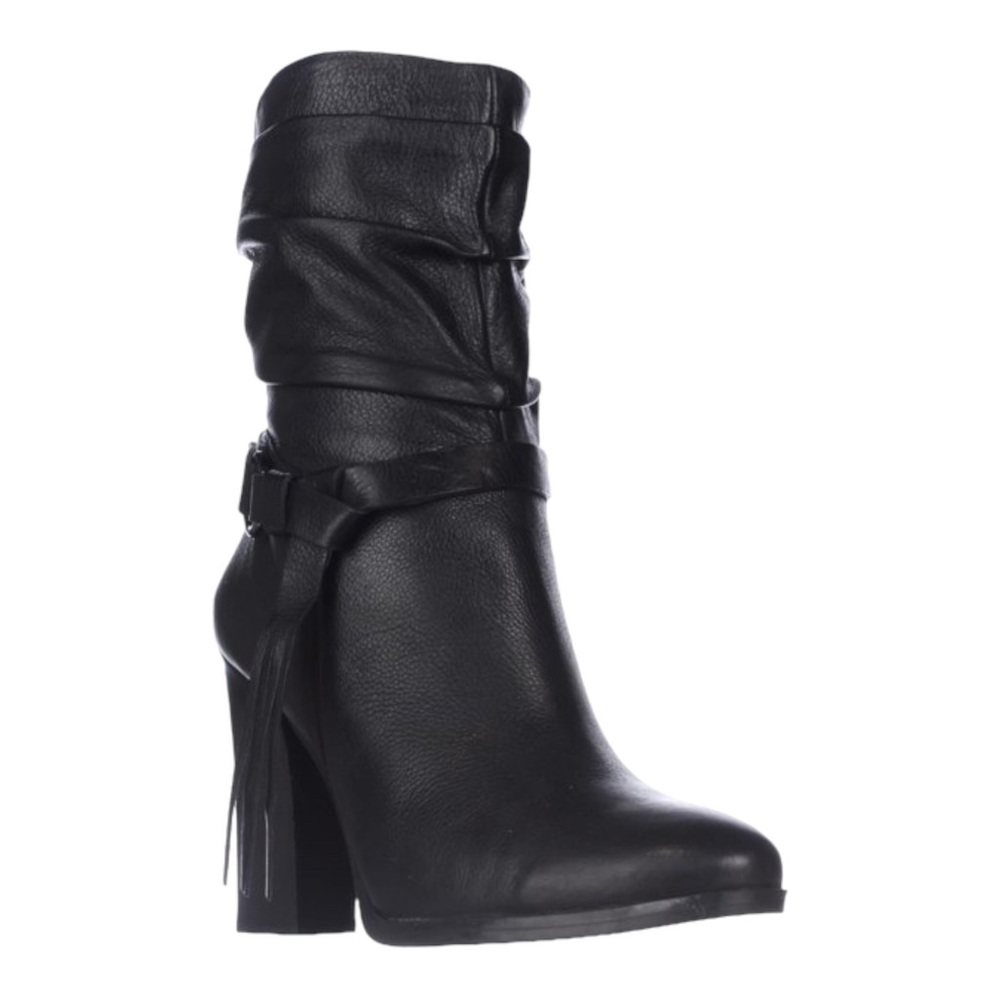 GUESS Tamsin Slouch Western Boots in Pebbled Leather